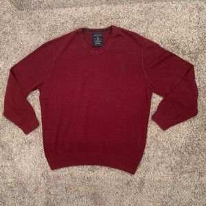 American Eagle Sweater Men's XL Red Cotton Blend Long Sleeve Pullover